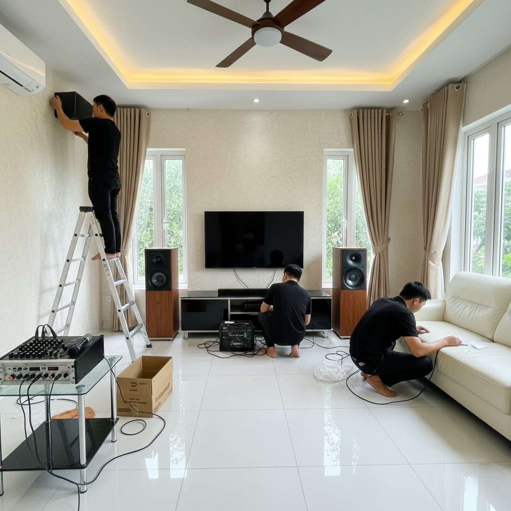 Lắp đặt dàn karaoke gia đình phường Trung Mỹ Tây