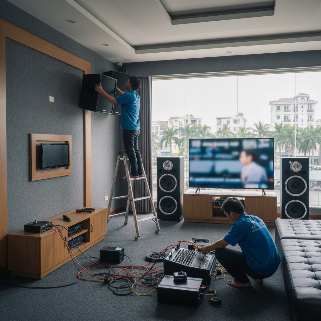 Thi công âm thanh karaoke chuyên nghiệp tại Quận 12