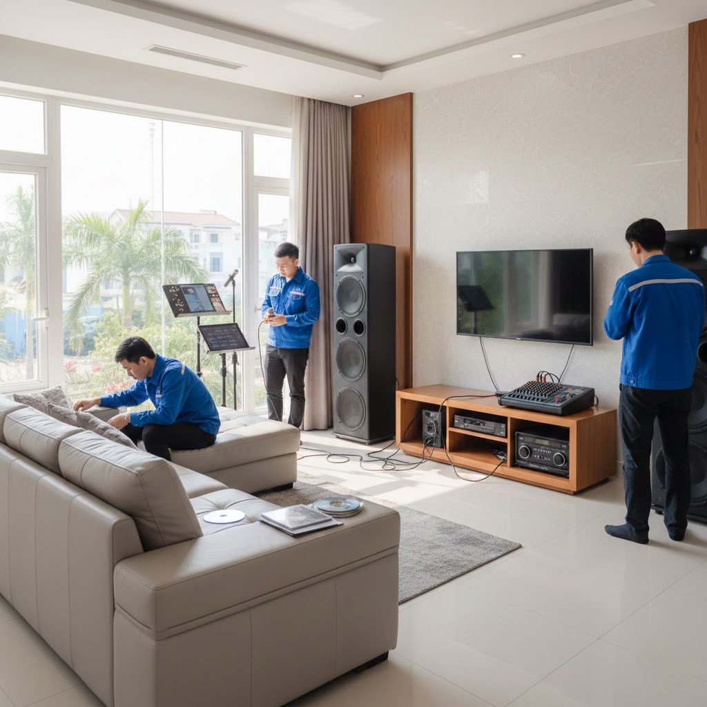 Thi công lắp đặt karaoke nhà hàng tại Bình Tân