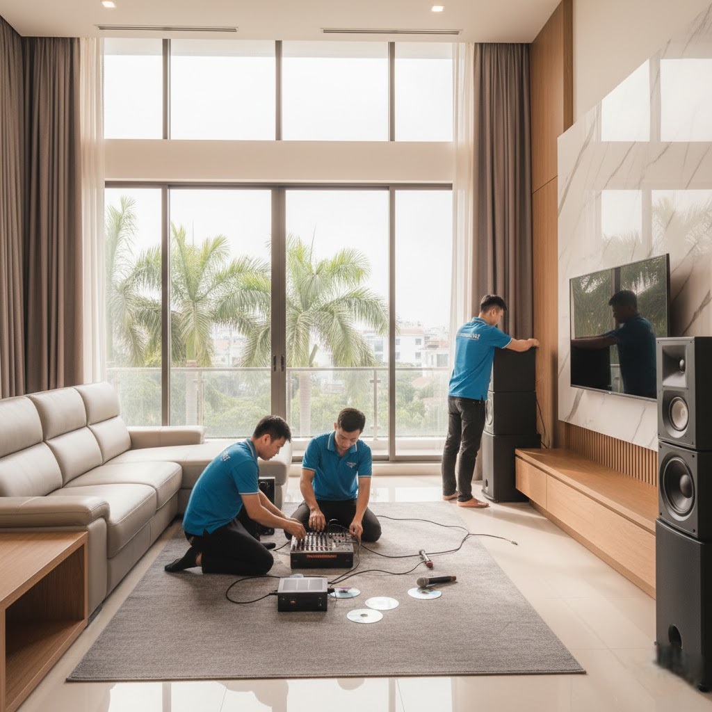 Thi công lắp đặt karaoke nhà hàng tại Bình Tân